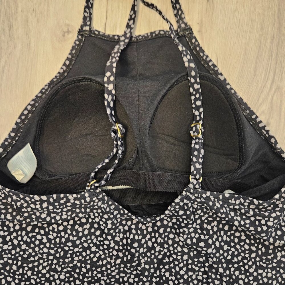Kona Sol Black White Dot High-Neck Small Tankini Top - Picture 7 of 9